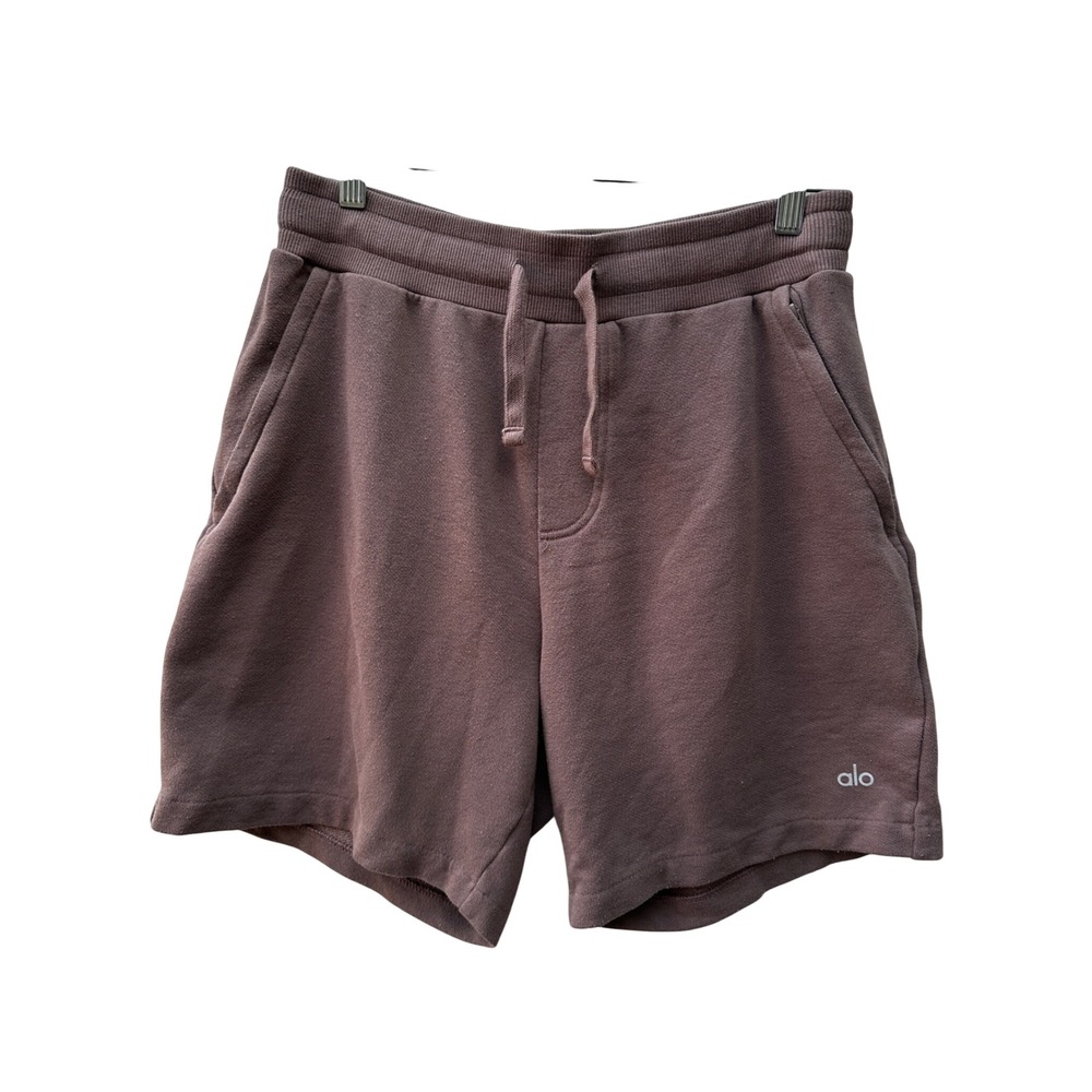 Alo Yoga Accolade Sweat Shorts Mens Small Fleece Drawstring Zip Pocket